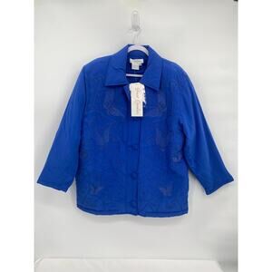 Great Cavalier by St Paul Bright Blue Jacket Embroidered Silk Texture M